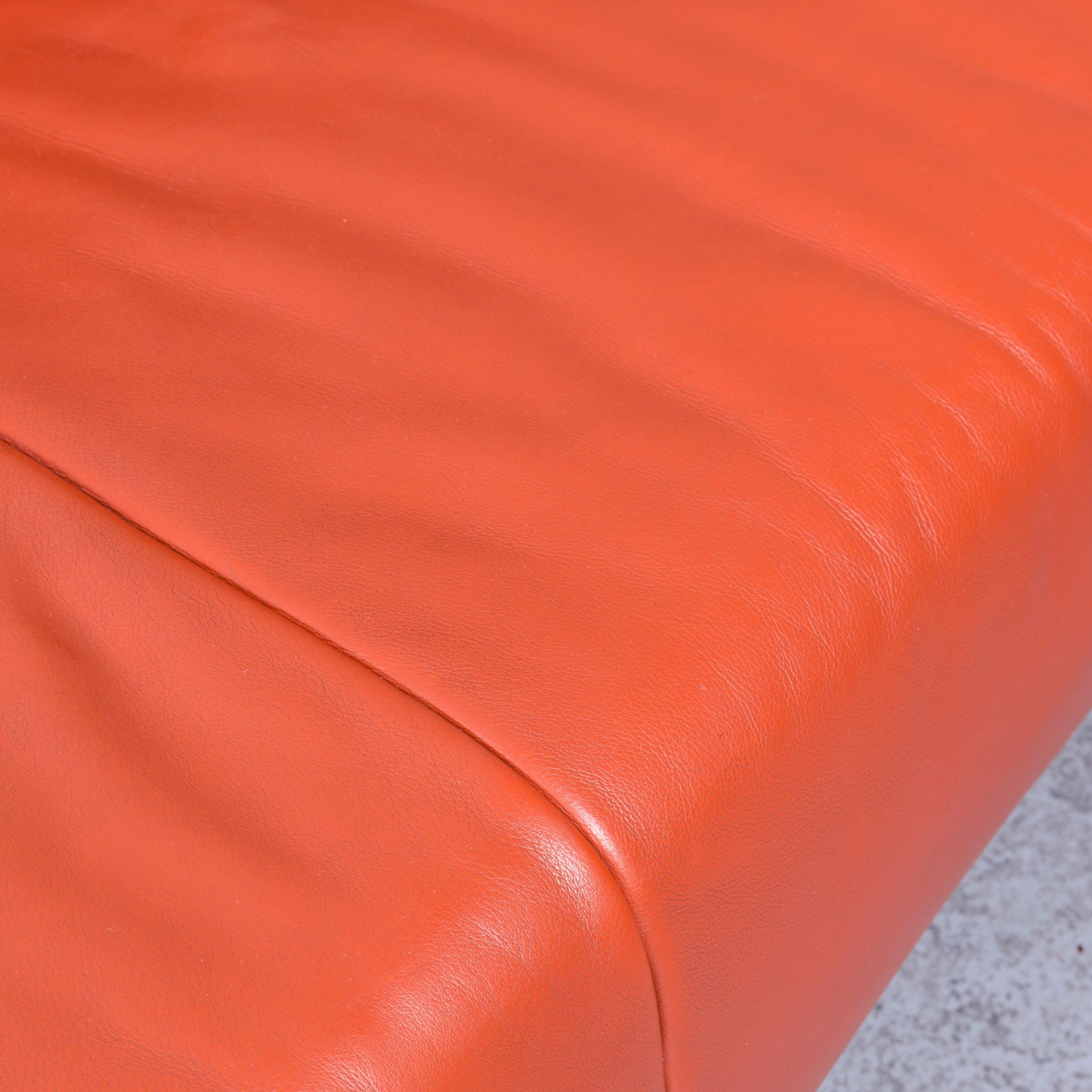 Koinor Designer Leather Sofa in Orange Corner-Sofa Couch 1