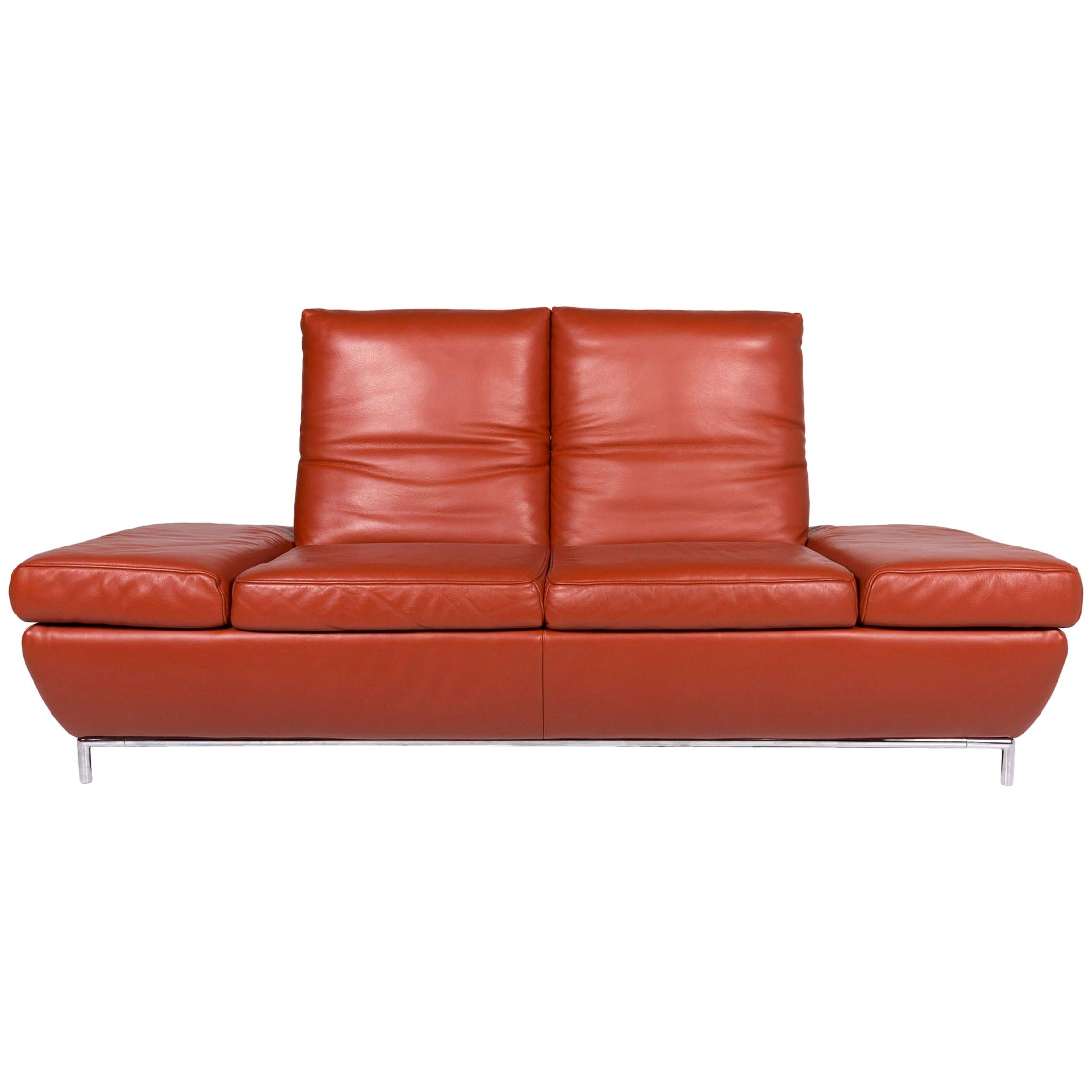 Koinor Designer Leder Sofa Orange Zweisitzer at 1stDibs