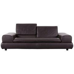 Koinor Designer Three-Seat Sofa Couch Brown Leather Function