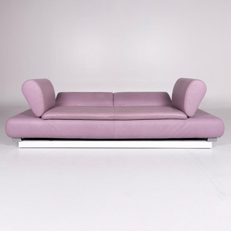 Koinor Diva Designer Leder Sofa Garnitur Lila Dreisitzer Sessel For Sale at  1stDibs