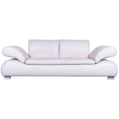 Koinor Donna Leather Sofa White Three-Seat Couch