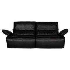 Koinor Easy Leather Sofa Black Three-Seater Couch Function Relaxation Function
