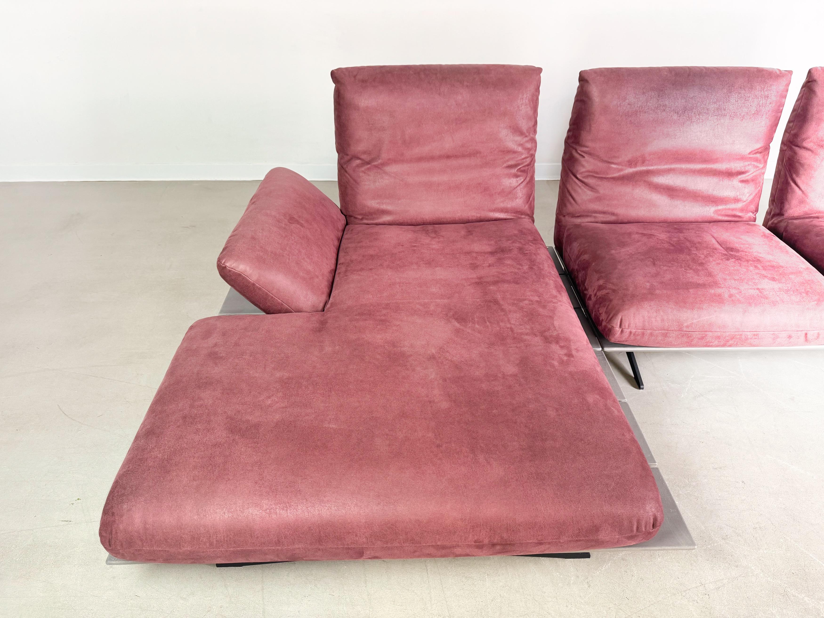 Koinor Ecksofa Marylin Design/One Couch rot Wildleder en vente 4