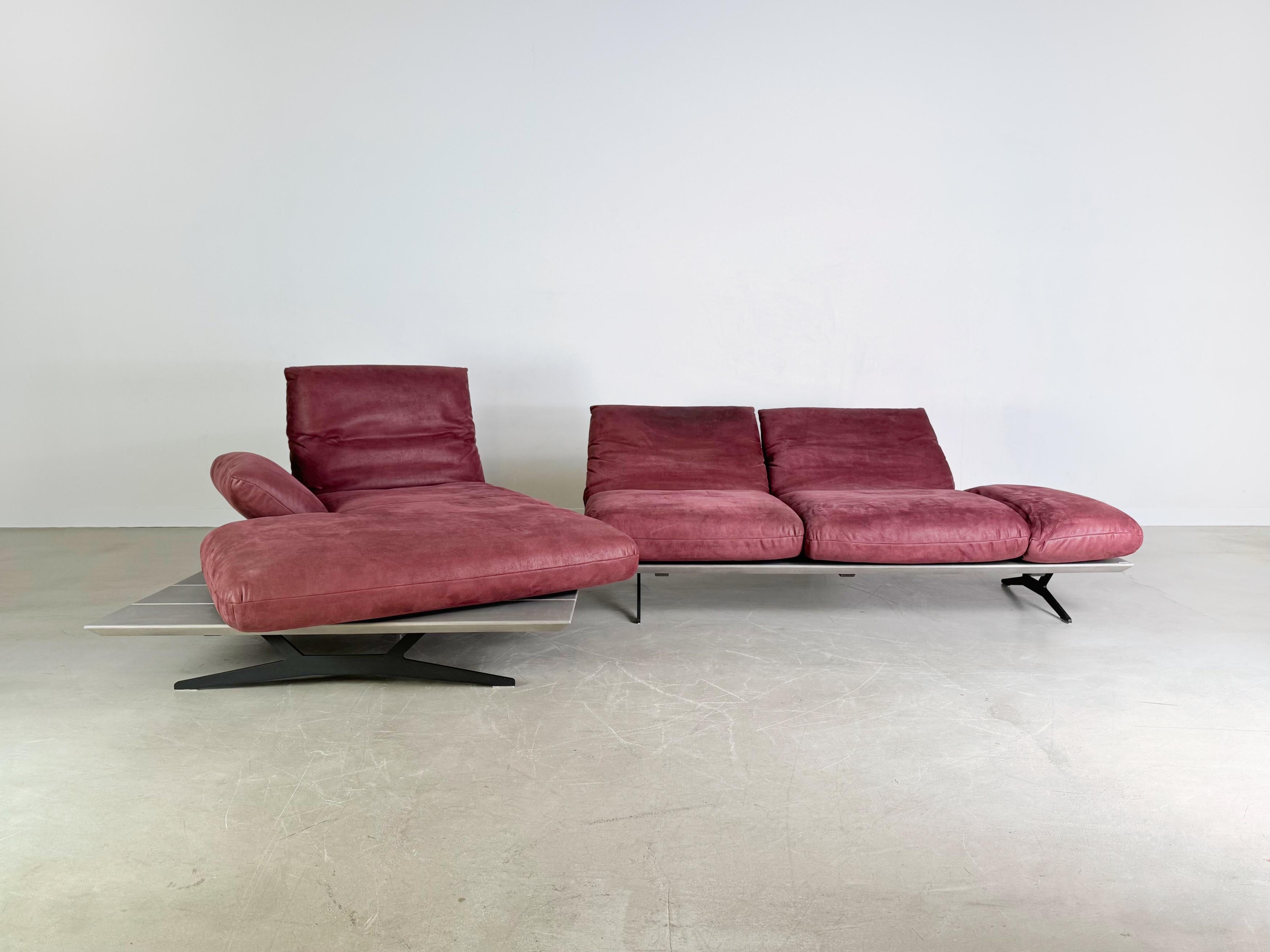 Koinor Ecksofa Marylin Design/One Couch rot Wildleder en vente 6