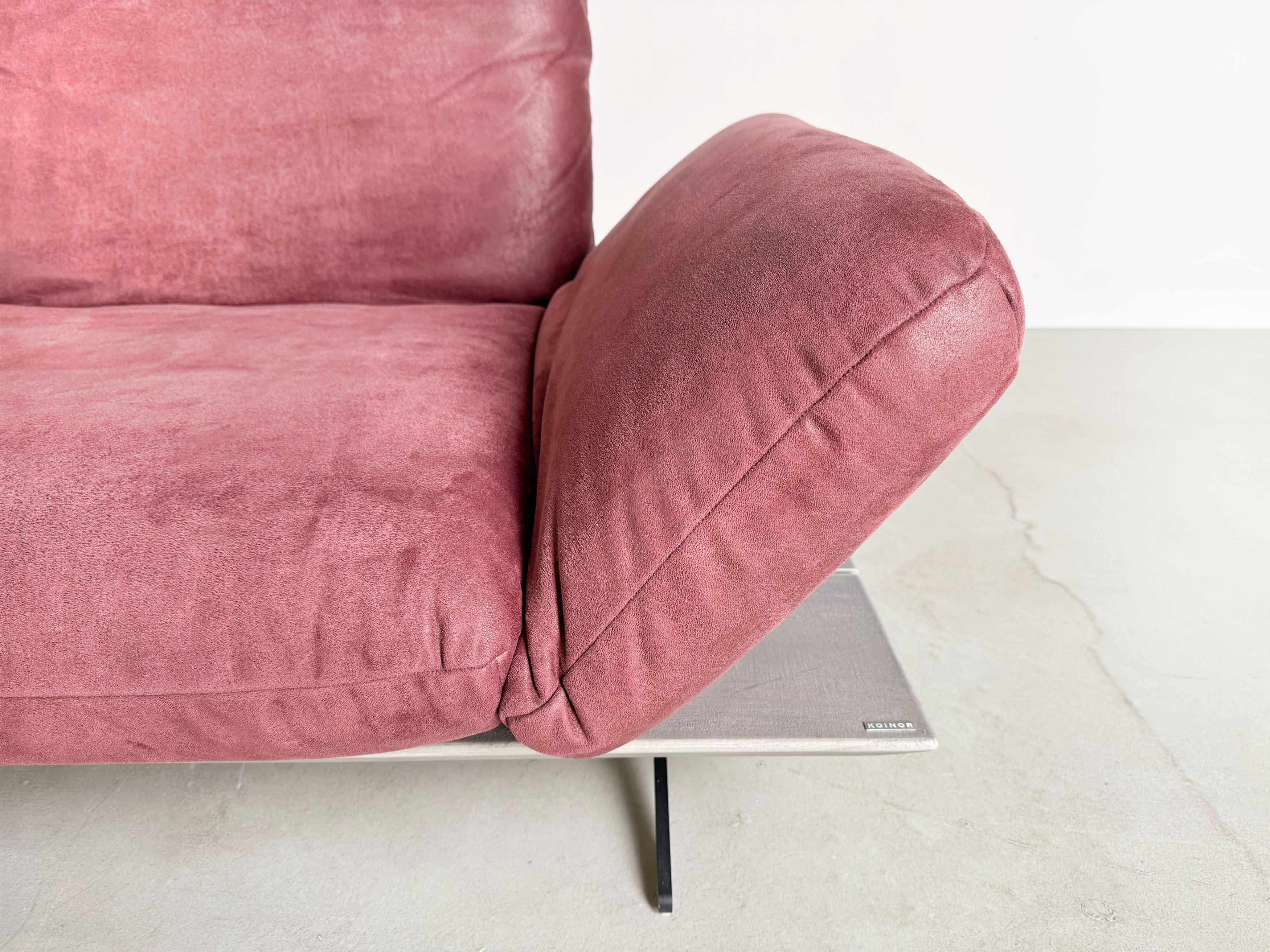 Koinor Ecksofa Marylin Design/One Couch rot Wildleder en vente 1