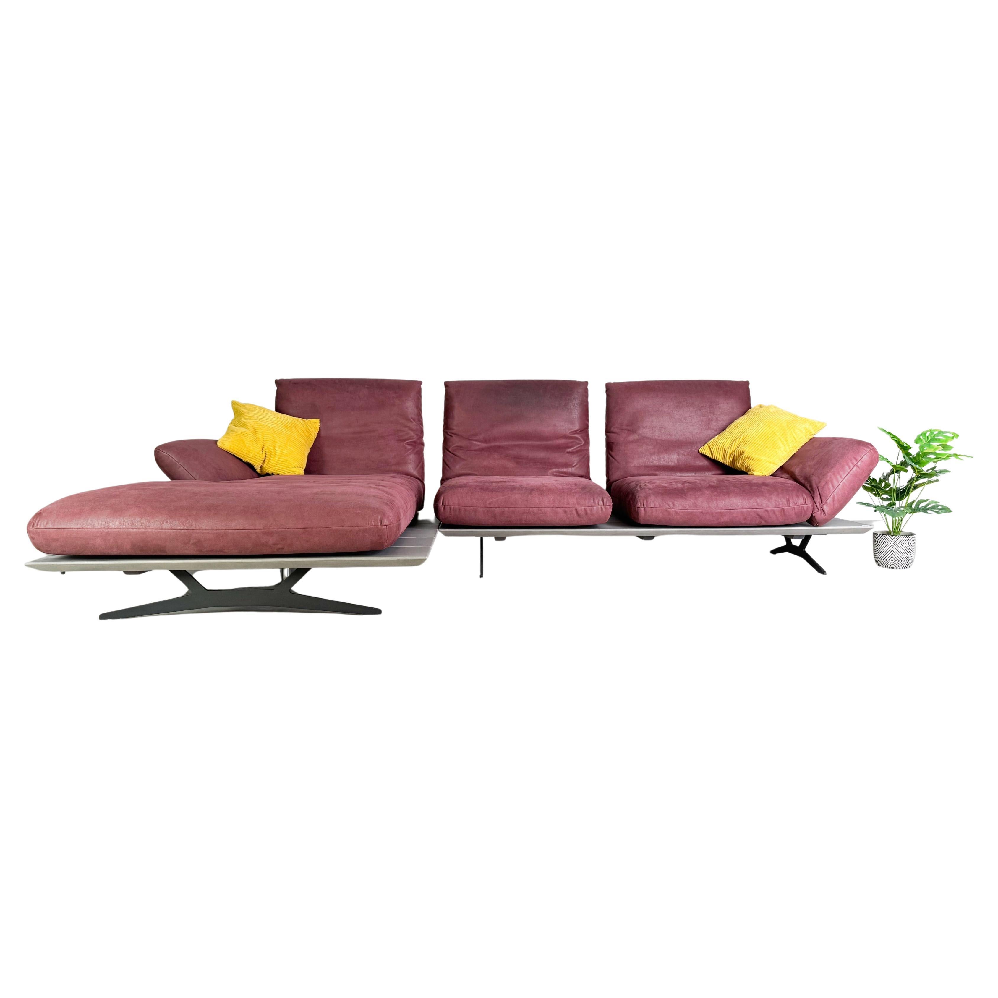 Koinor Ecksofa Marylin Design/One Couch rot Wildleder