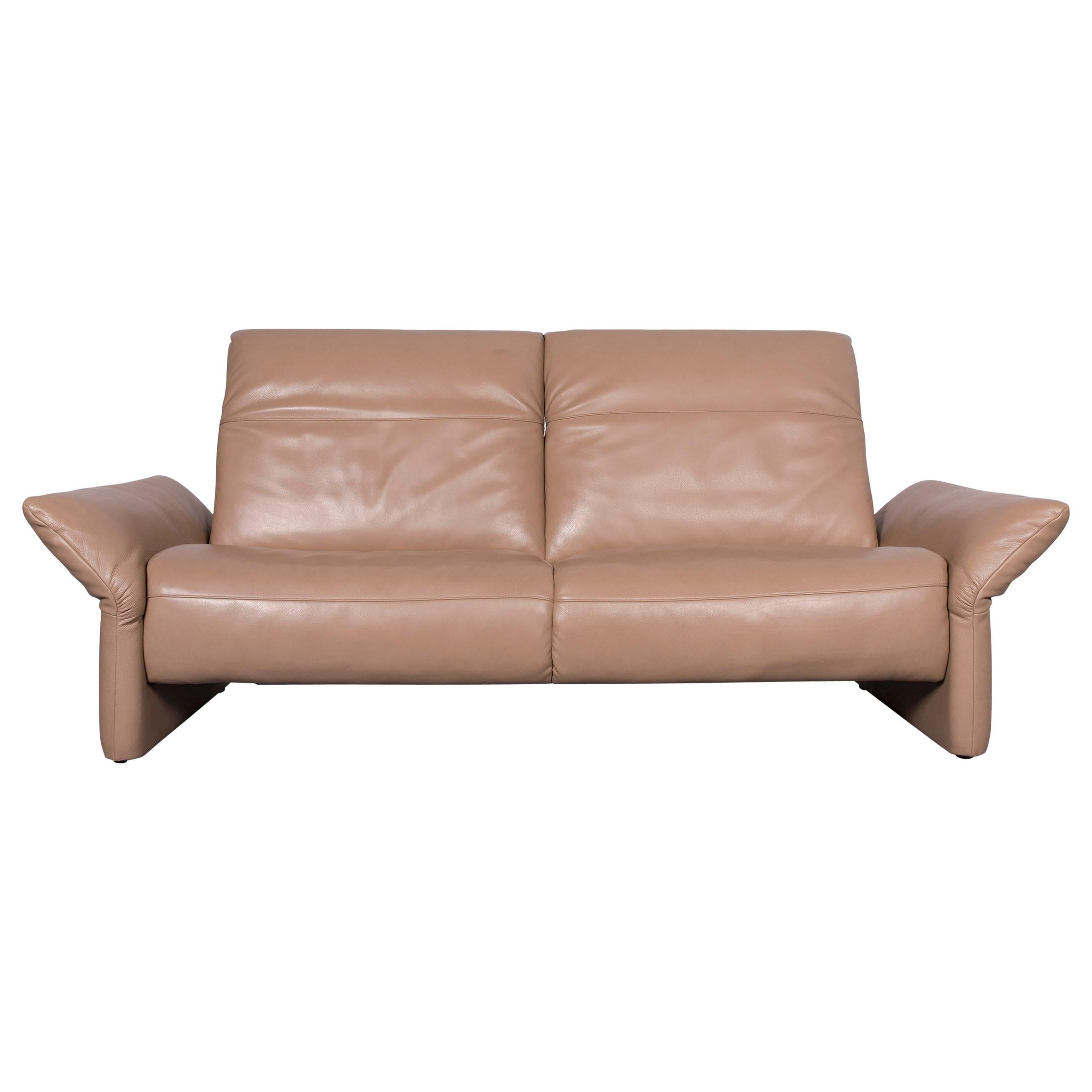 Koinor Elena Designer Leather Sofa Beige Genuine Leather Three-Seat Couch For Sale