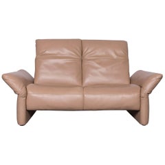 Koinor Elena Designer Two-Seat Sofa Beige Leather Function Couch