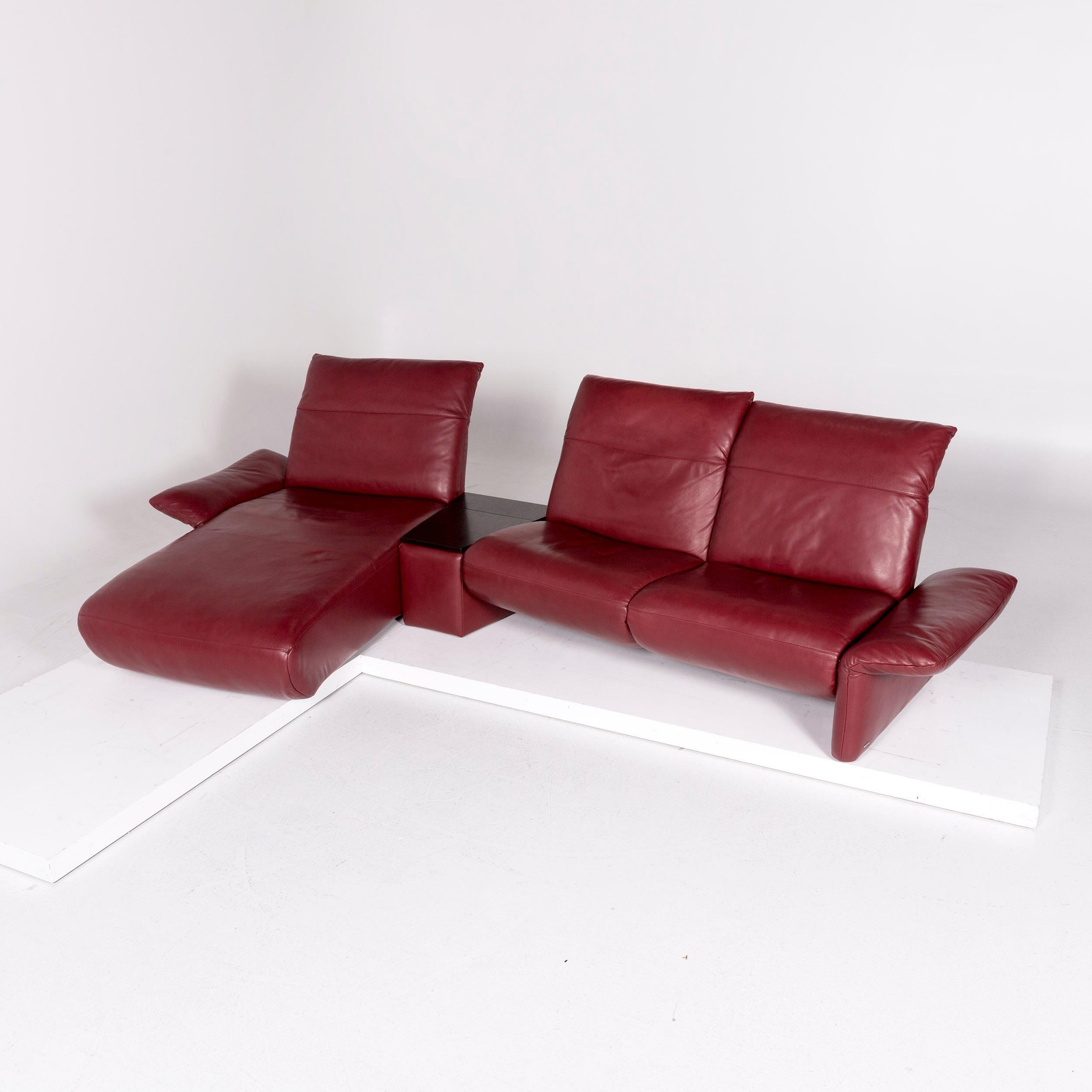 We bring to you a Koinor Elena leather corner sofa red sofa function relaxation couch.

 Product measurements in centimeters:
 
Depth 101
Width 368
Height 95
Seat-height 43
Rest-height 44
Seat-depth 57
Seat-width 179
Back-height 56.
  
