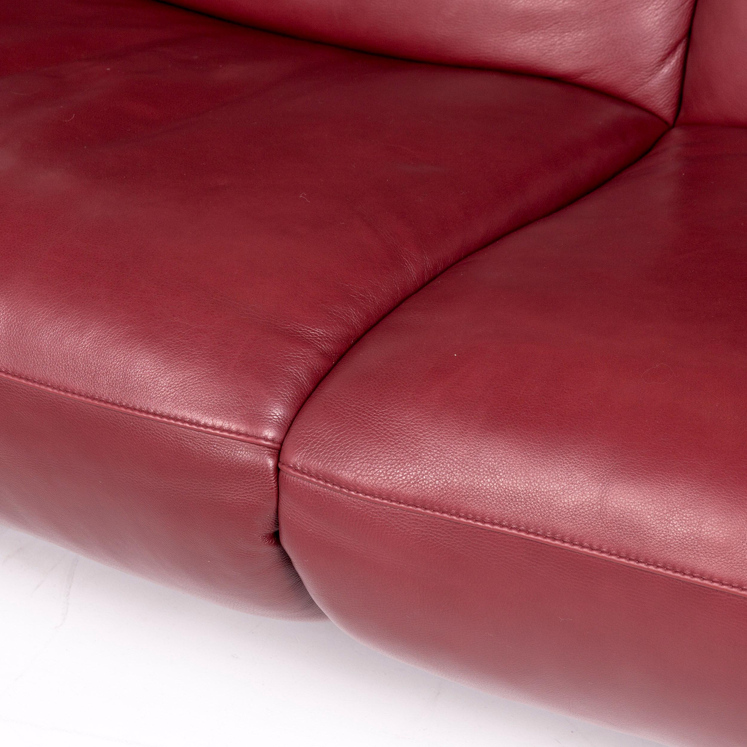 German Koinor Elena Leather Corner Sofa Red Sofa Function Relaxation Couch For Sale