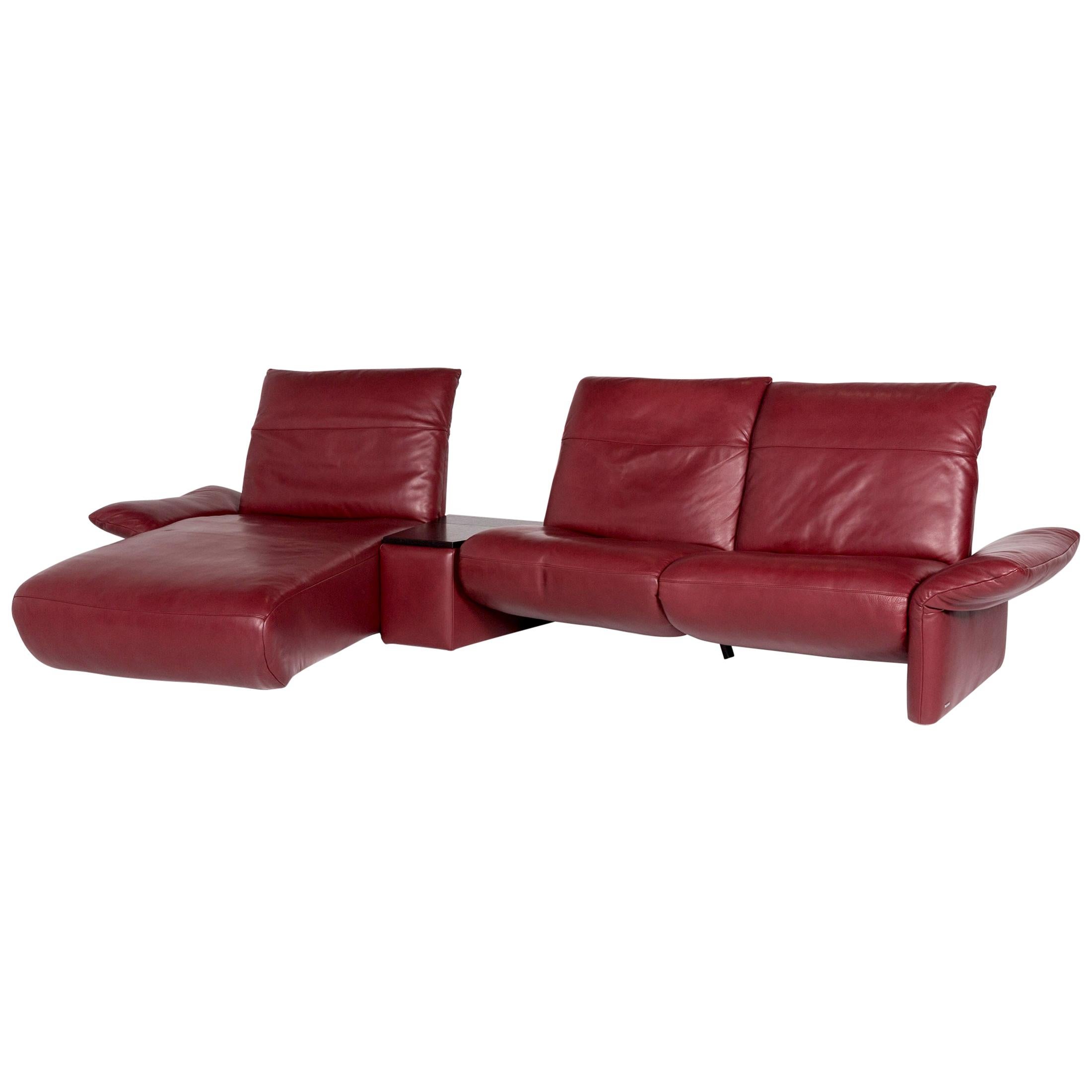Koinor Elena Leather Corner Sofa Red Sofa Function Relaxation Couch For Sale