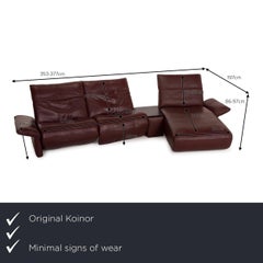 Koinor Elena Leather Sofa Brown Corner Sofa Red Dark Brown Function