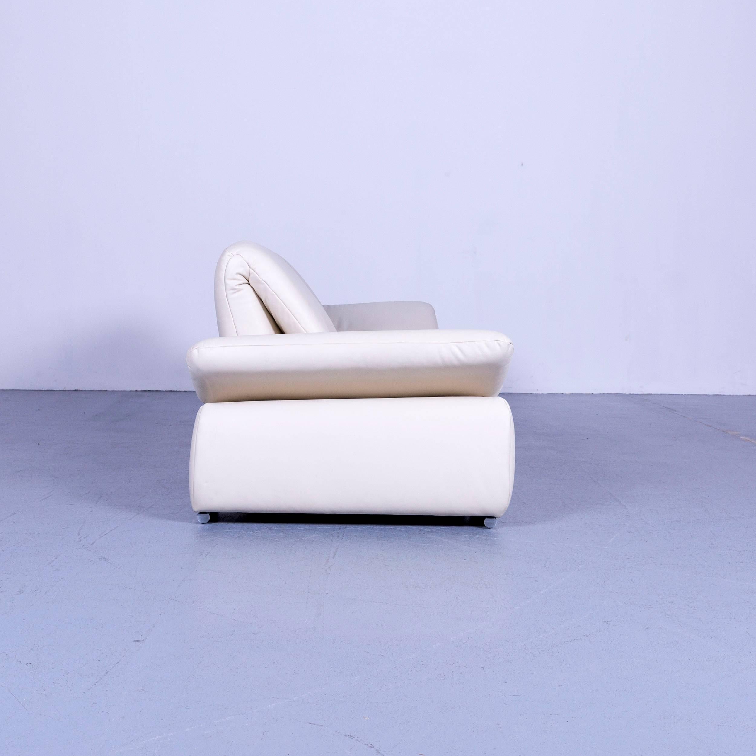 Koinor Evento Designer Leather Sofa White Three-Seat For Sale 5