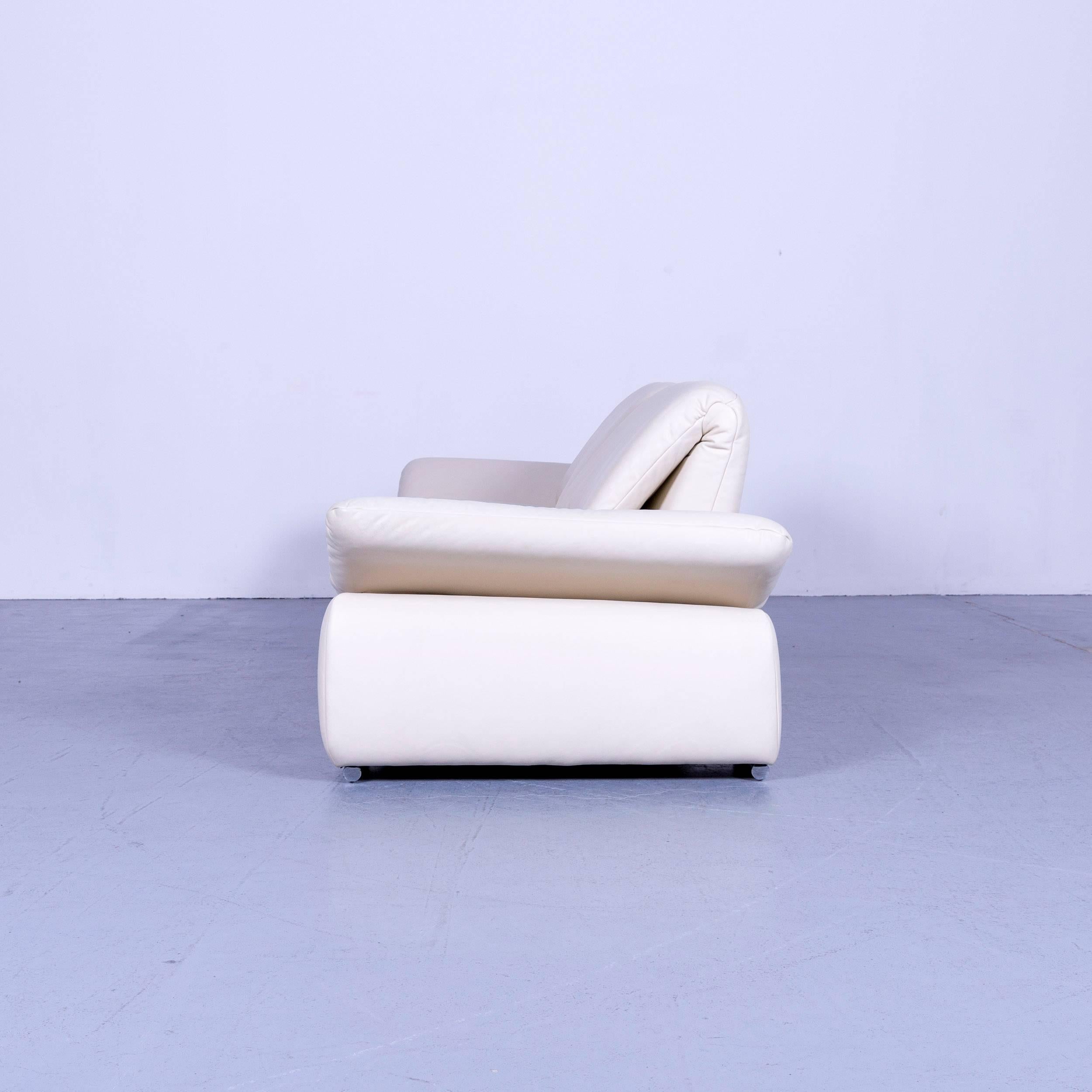 Koinor Evento Designer Leather Sofa White Three-Seat For Sale 7