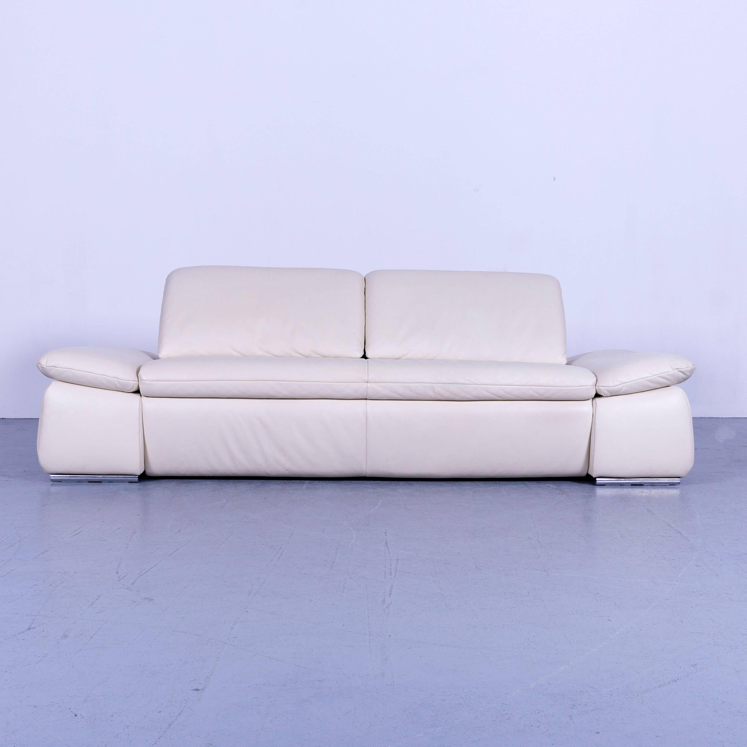 German Koinor Evento Designer Leather Sofa White Three-Seat For Sale