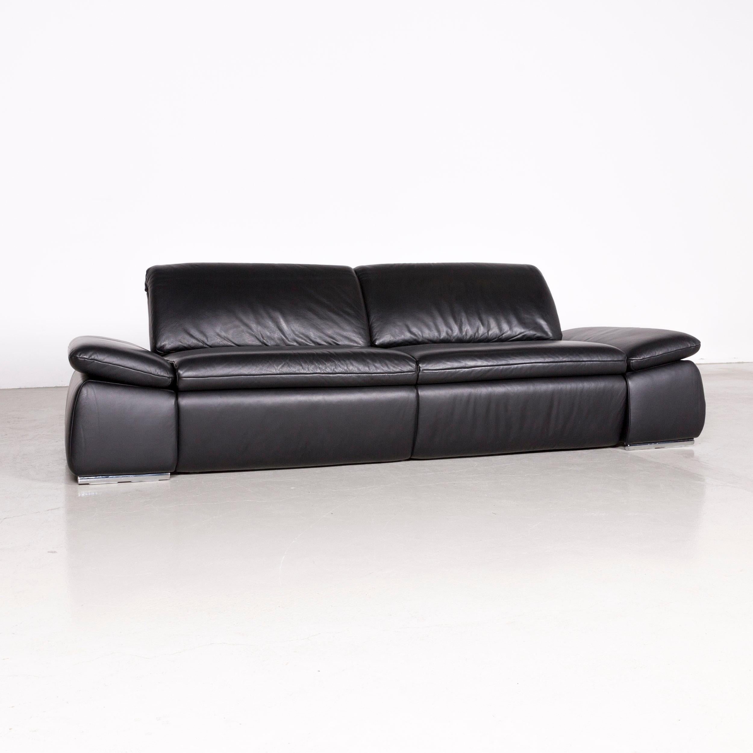 Koinor Evento designer sofa brown three-seat leather couch function seatheating.