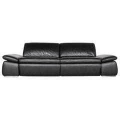 Koinor Evento Designer Sofa Brown Three-Seat Leather Couch Function Seatheating