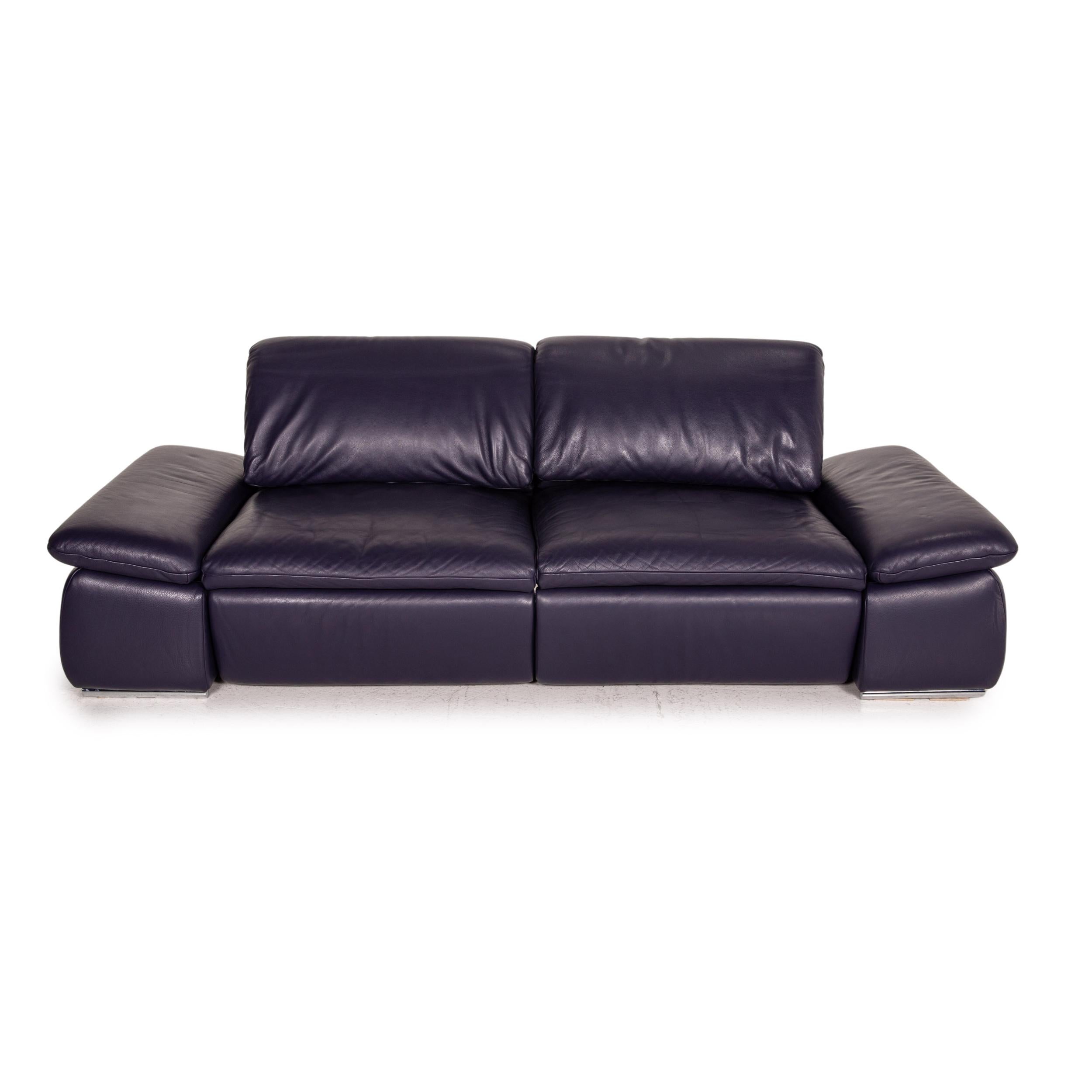 Koinor Evento Leather Sofa Violet Two-Seater Electric Function Relax  Function at 1stDibs