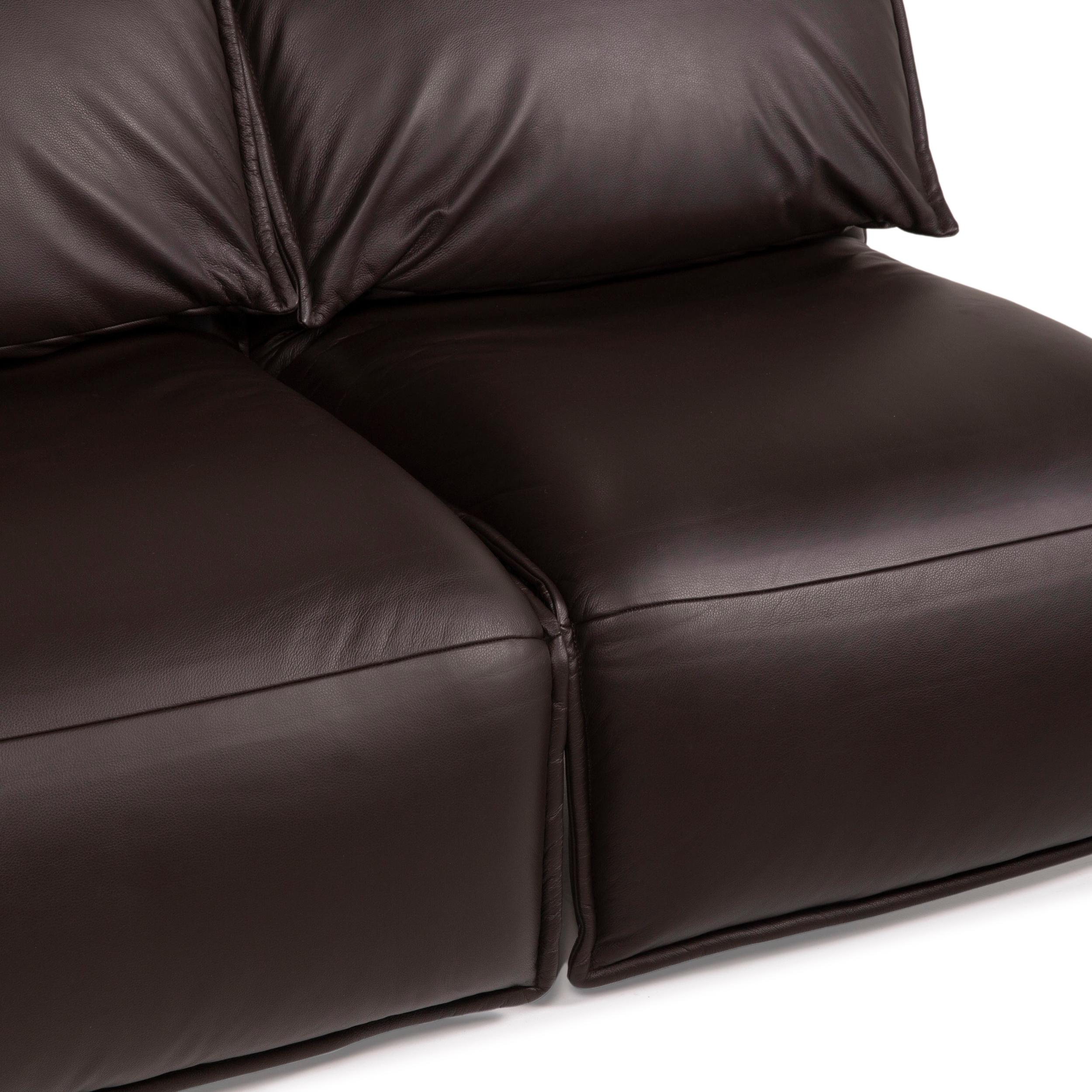 German Koinor Evia Leather Sofa Brown Dark Brown Two-Seater Relax Function Function