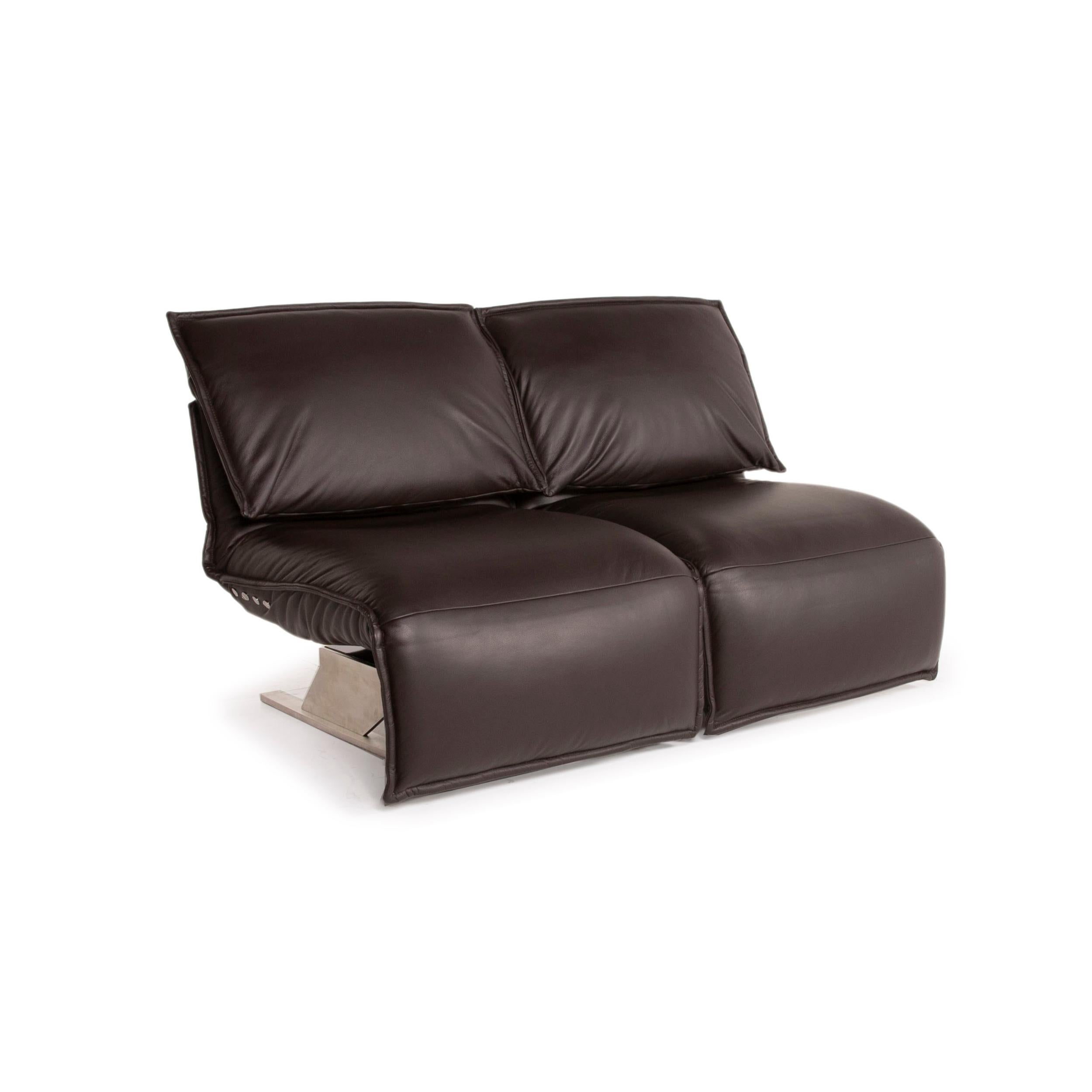 Koinor Evia Leather Sofa Brown Dark Brown Two-Seater Relax Function Function 2