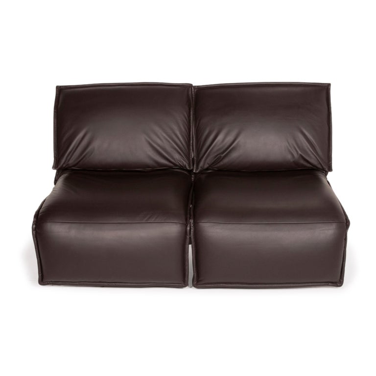 Koinor Evia Leather Sofa Brown Dark Brown Two-Seater Relax Function  Function at 1stDibs