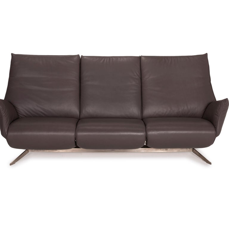 Koinor Evita Grey Three Seater Leather For Sale at 1stDibs