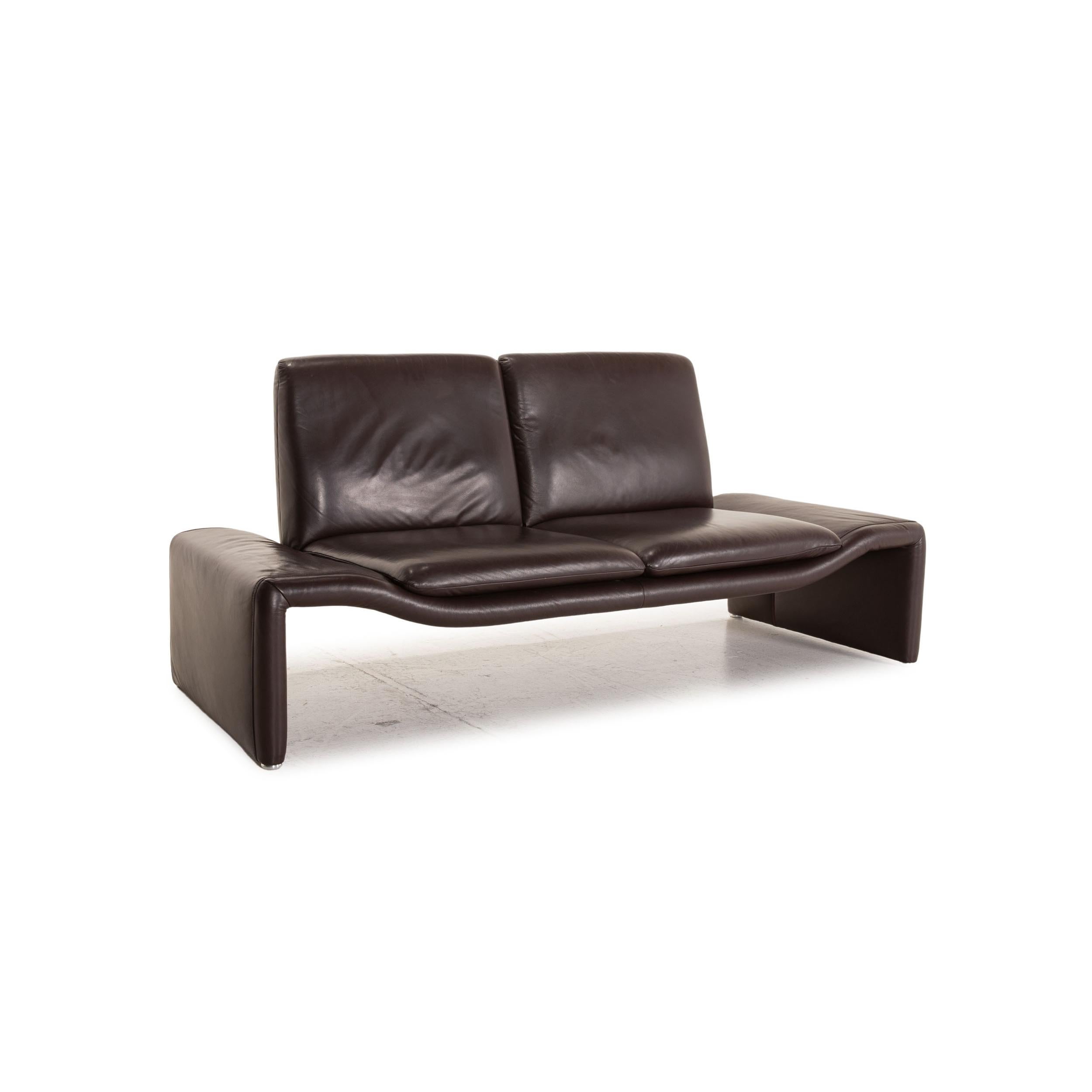 Modern Koinor Fellini Leather Sofa Brown Two Seater Couch