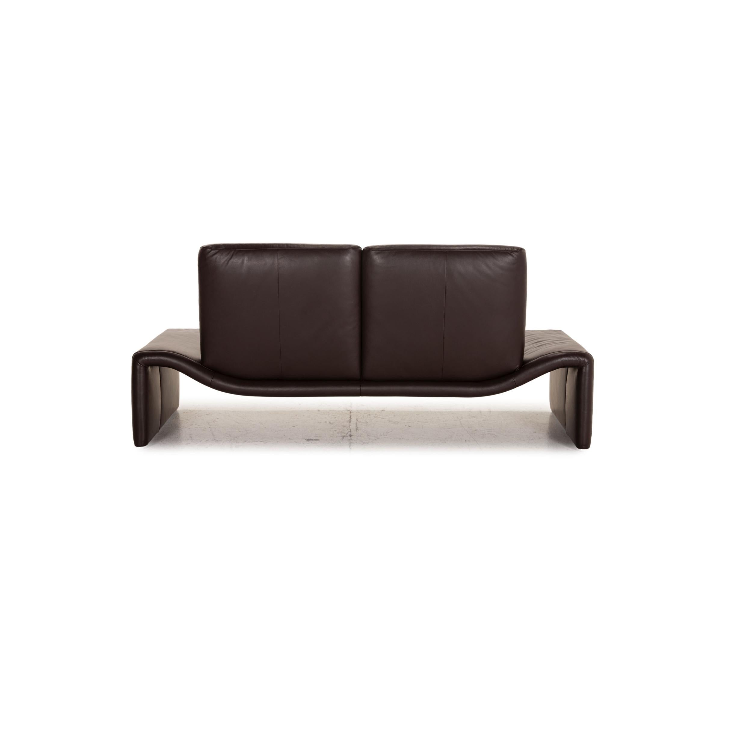 Koinor Fellini Leather Sofa Brown Two Seater Couch In Good Condition In Cologne, DE