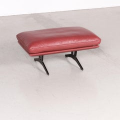 Koinor Francis Designer Leather Footstool Red