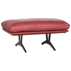 Koinor Francis Designer Leather Footstool Red