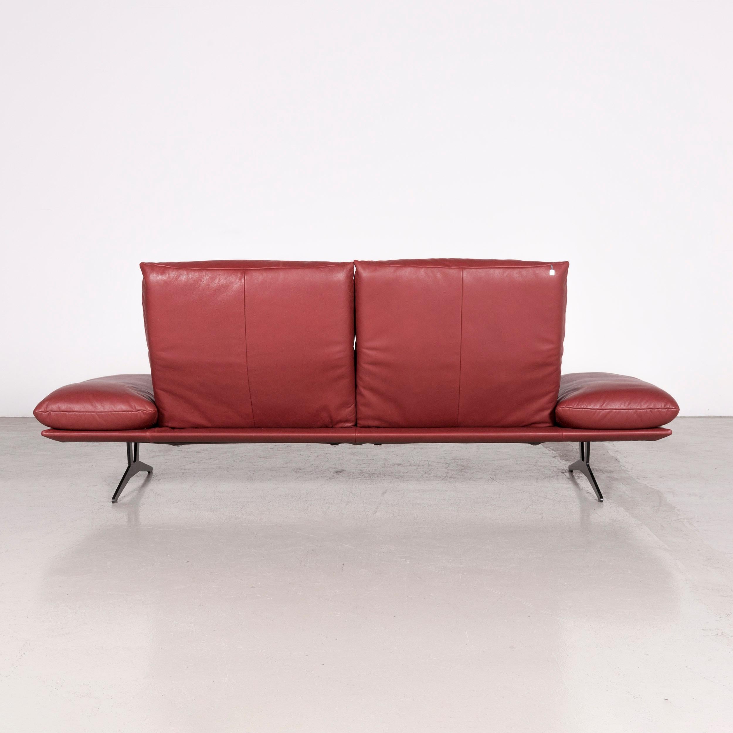 Koinor Francis Designer Leather Sofa Red Three-Seat Couch 6