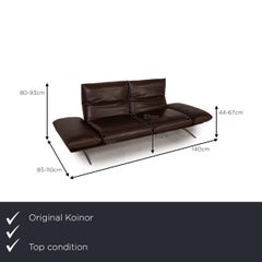 Koinor Francis Leather Sofa Brown Three Seater Couch Function