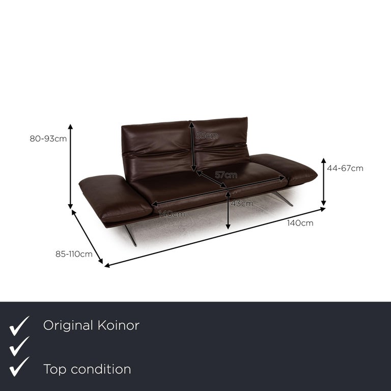 Koinor Francis Leather Sofa Brown Three Seater Couch Function For Sale at  1stDibs