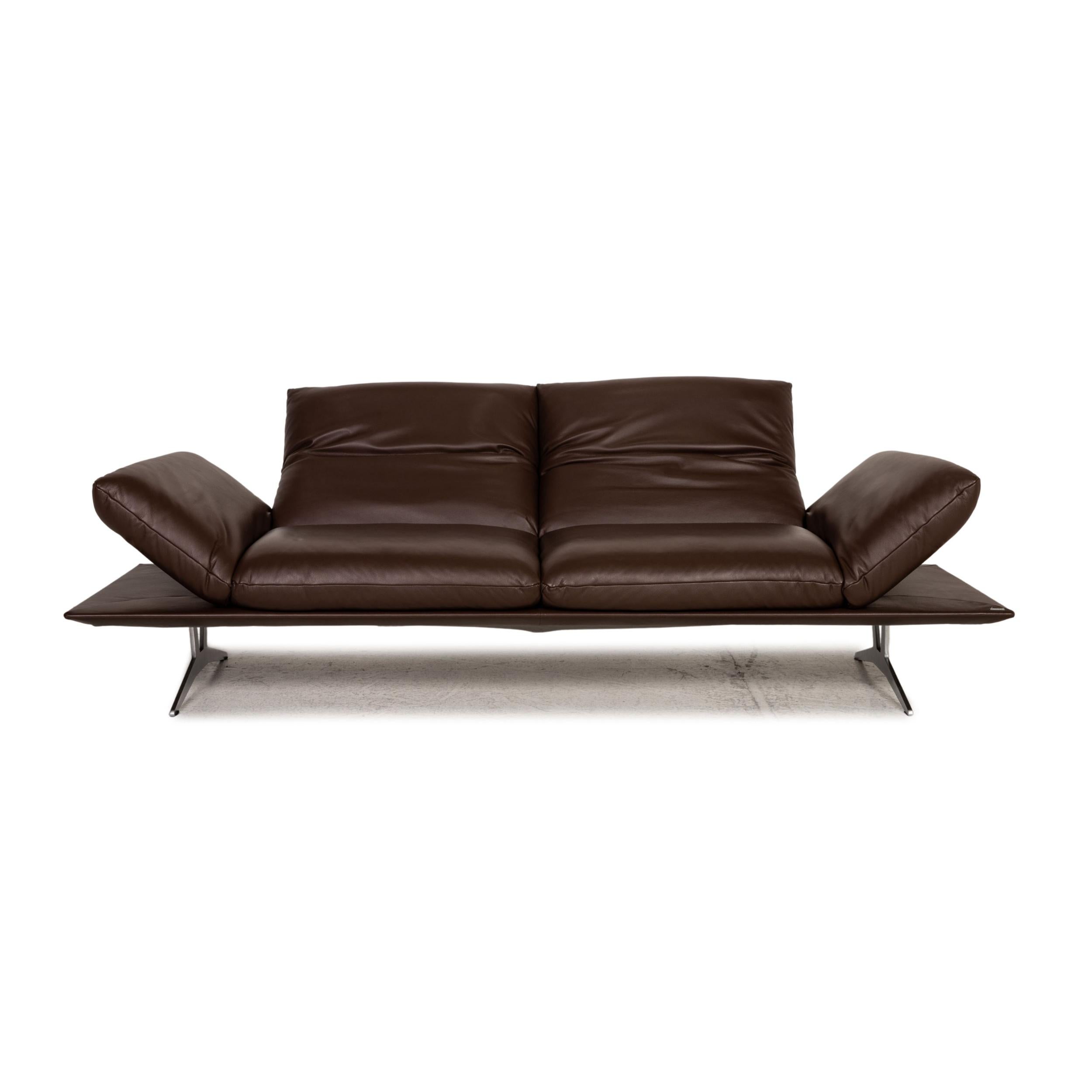 Moderne Koinor Francis - Canapé en cuir marron à trois emplacements pour canapés en vente