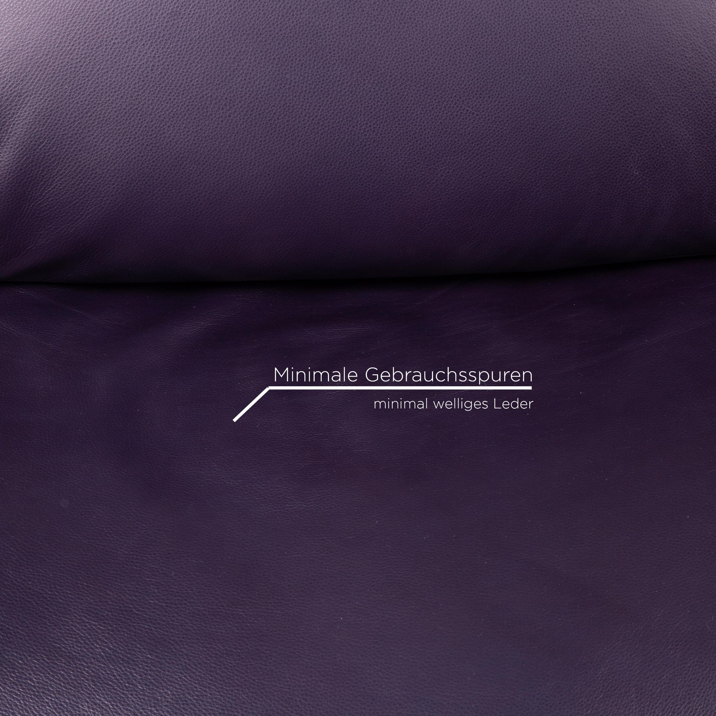 Koinor Free Motion Edit 2 Leather Sofa Purple Two Seater Electric Function  Couch at 1stDibs