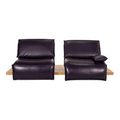 Koinor Free Motion Edit 2 Leather Sofa Purple Two Seater Electric Function Couch