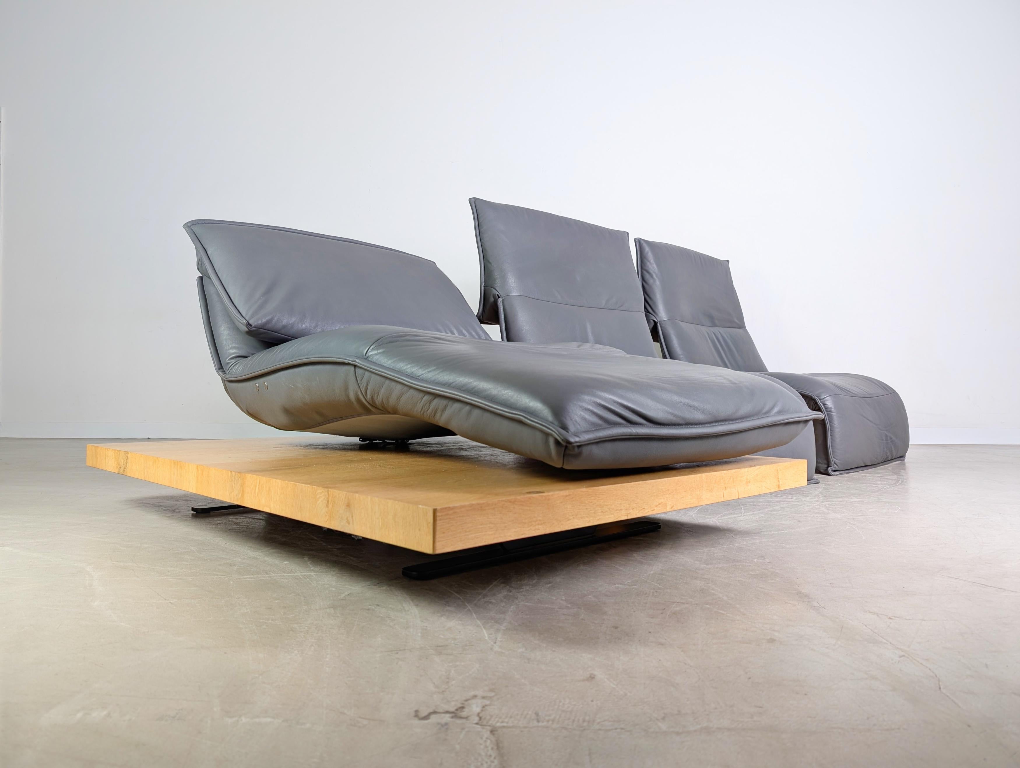 Koinor Free Motion Edit 2 Sofá Sofá Ecksofa Leder Balkeneiche en venta 7