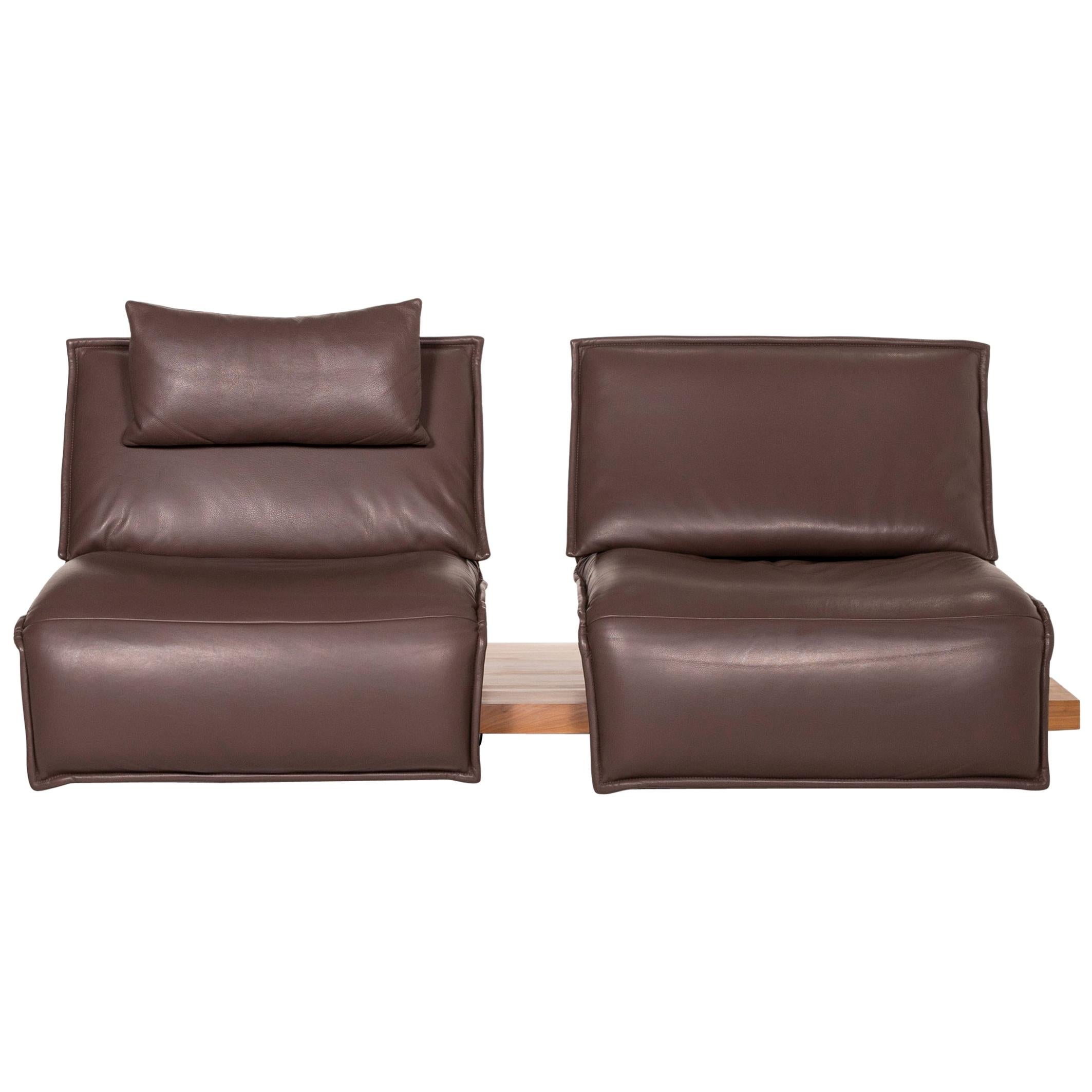 Koinor Free Motion Edit Leather Sofa Dark Brown Two-Seat Incl. Electr.  Relax at 1stDibs