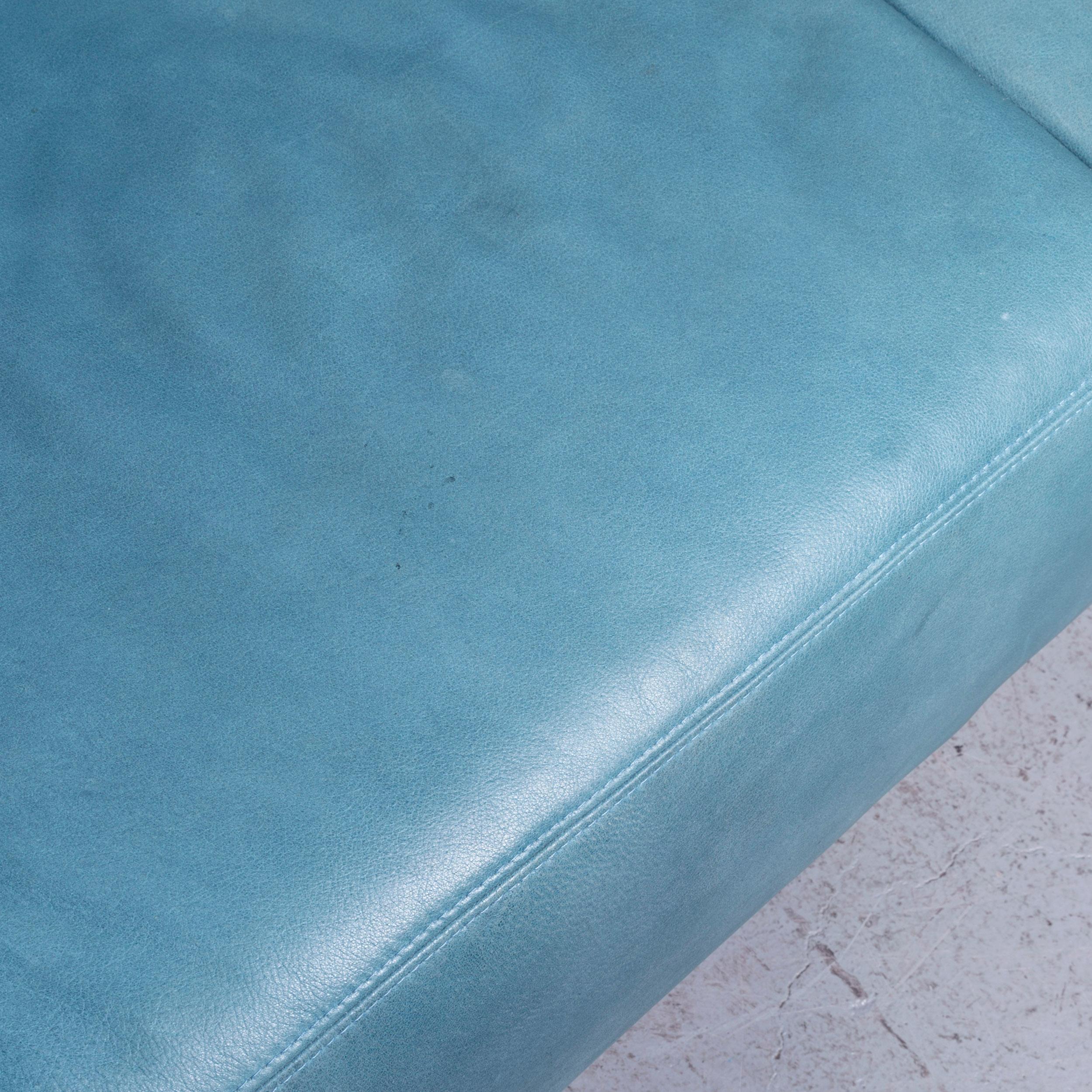 German Koinor Garret Designer Leather Sofa in Bleu Corner, Sofa Couch For Sale