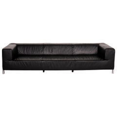 Koinor Genesis Leather Sofa Black Four-Seat Couch