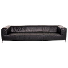 Koinor Genesis Leather Sofa Black Four-Seat Couch