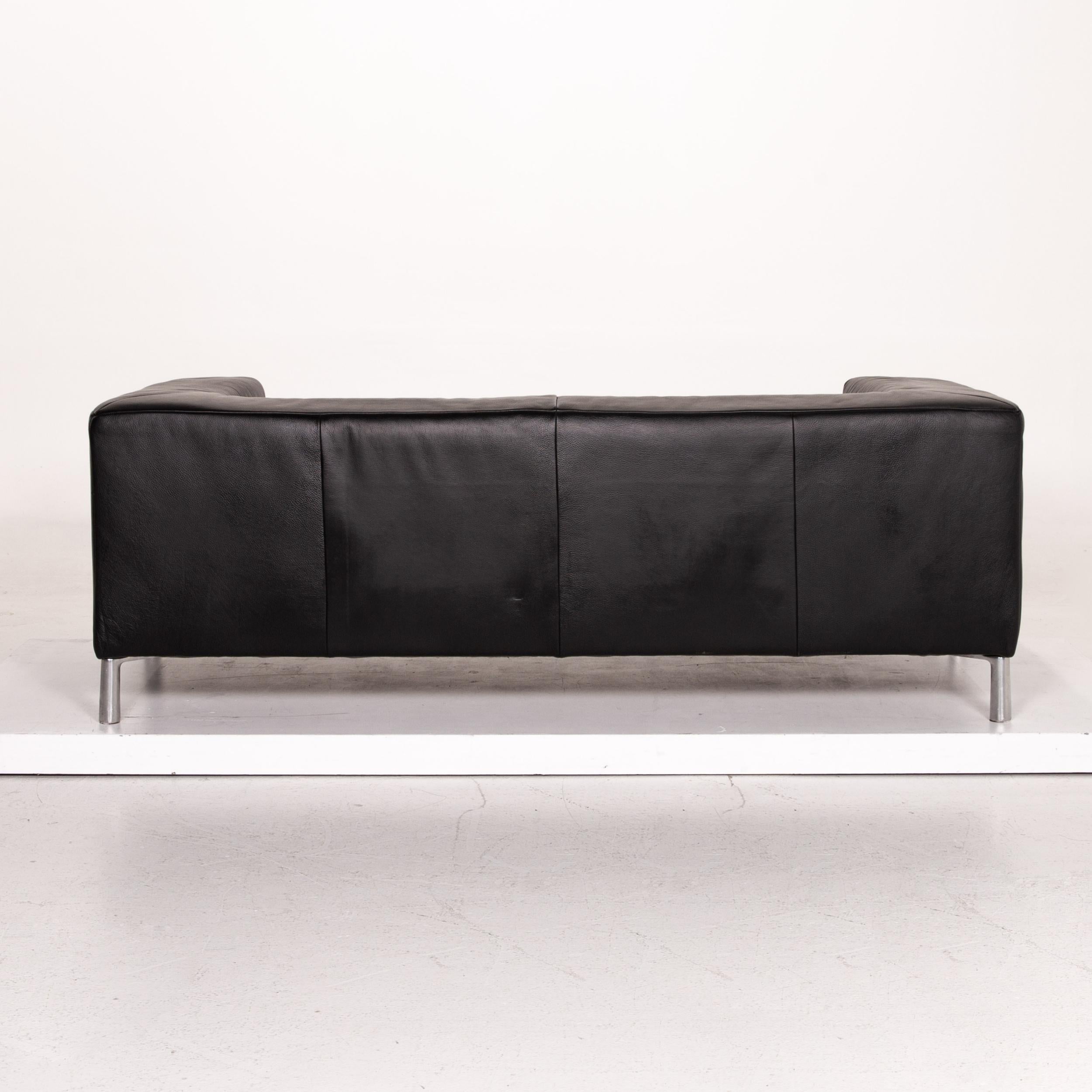 Koinor Genesis Leather Sofa Black Two-Seat Couch 5