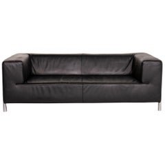 Koinor Genesis Leather Sofa Black Two-Seat Couch