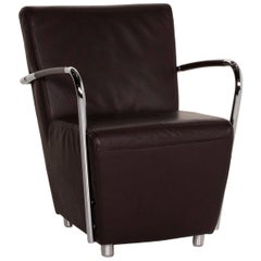 Koinor Goya Leather Armchair Dark Brown Metal