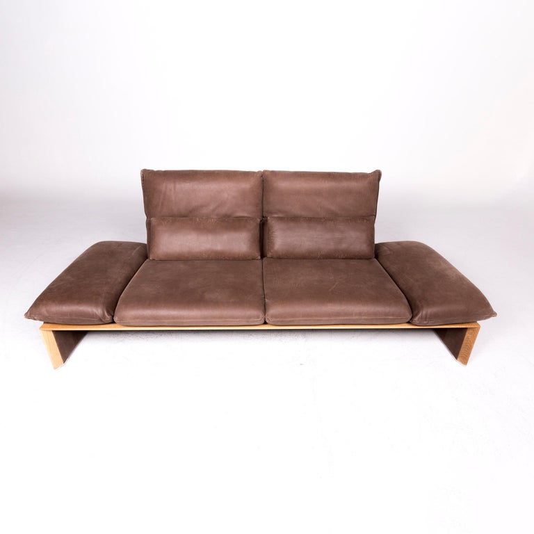 Koinor Houston Designer Leather Sofa Brown TwoSeat Couch at 1stDibs