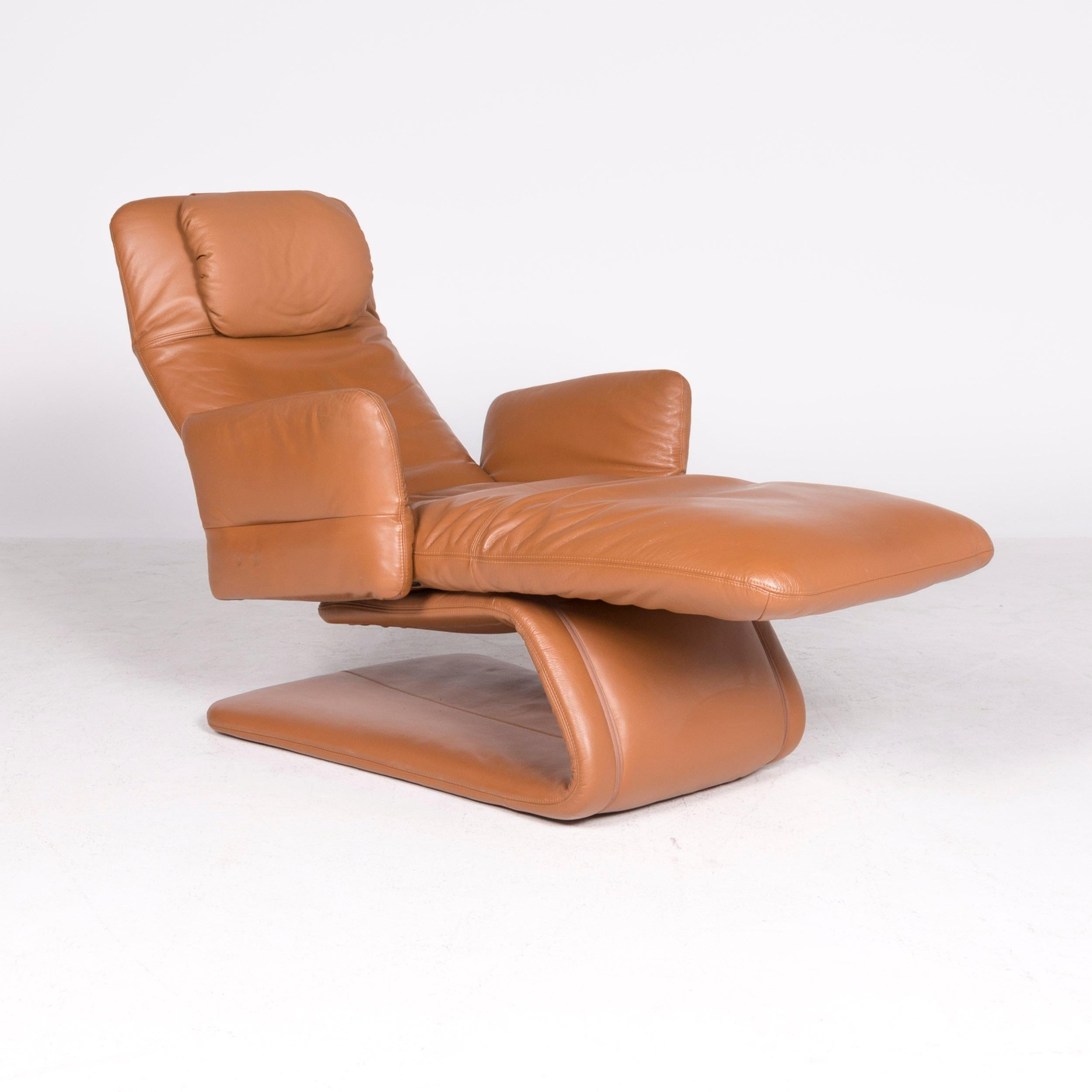 German Koinor Imperio Designer Leather Armchair Cognac Genuine Leather Chair Function