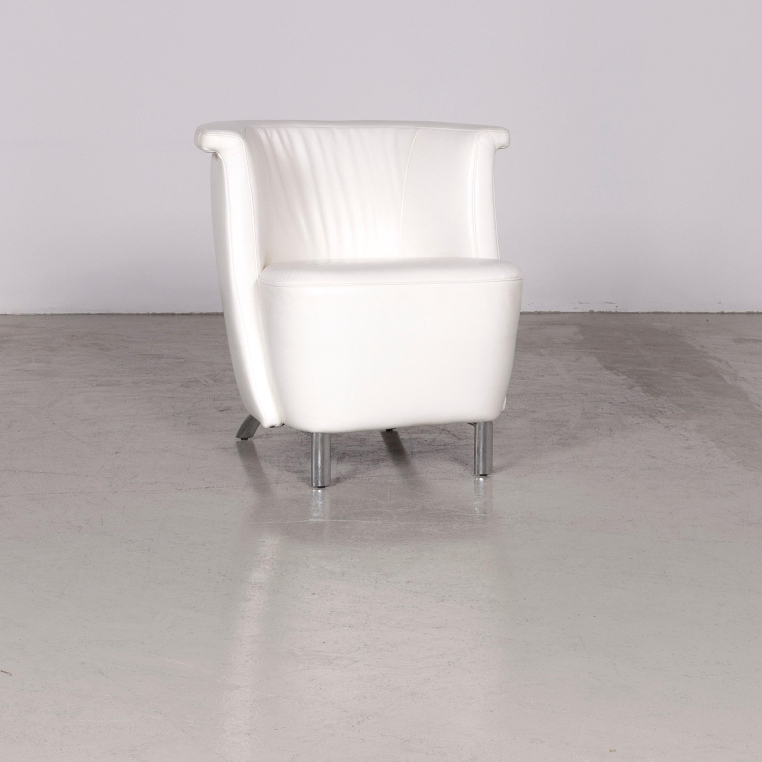 Koinor Infinity V designer leather armchair set white.