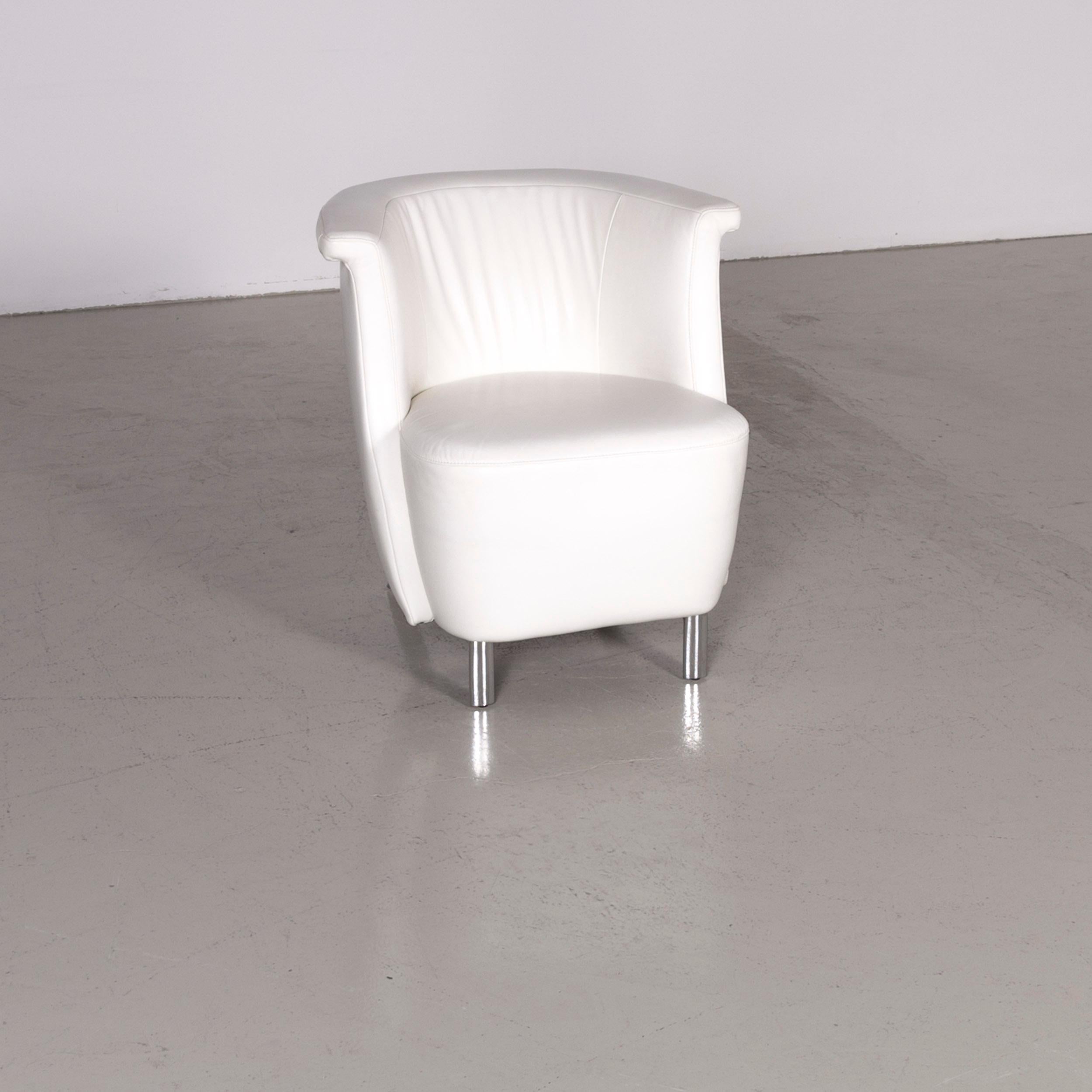 German Koinor Infinity V Designer Leather Armchair Set White For Sale