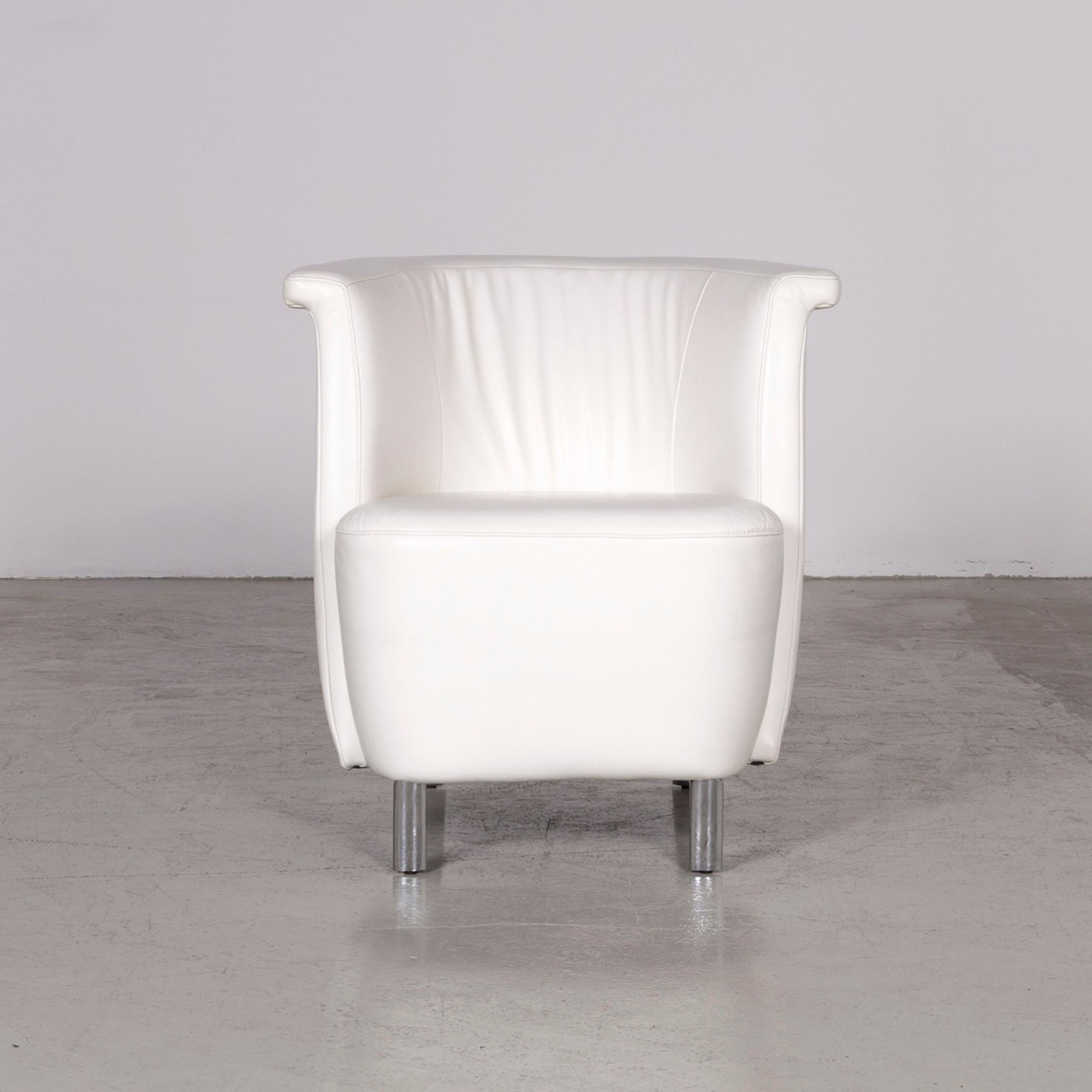 Koinor Infinity V Designer Leather Armchair Set White In Good Condition For Sale In Cologne, DE