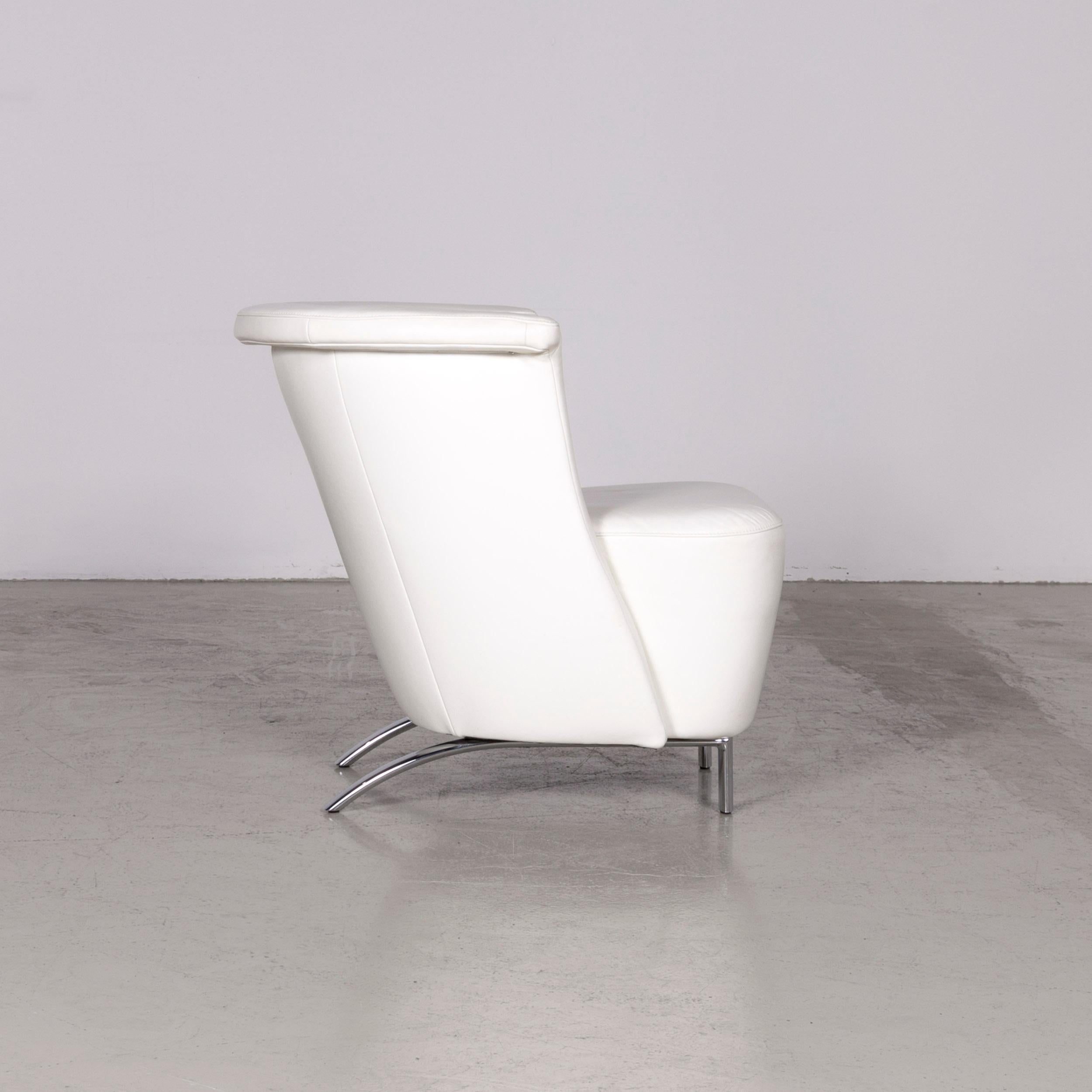 Koinor Infinity V Designer Leather Armchair Set White For Sale 2